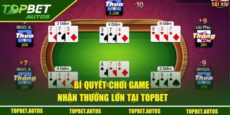 Bí quyết chơi game nhận thưởng lớn tại TOPBET